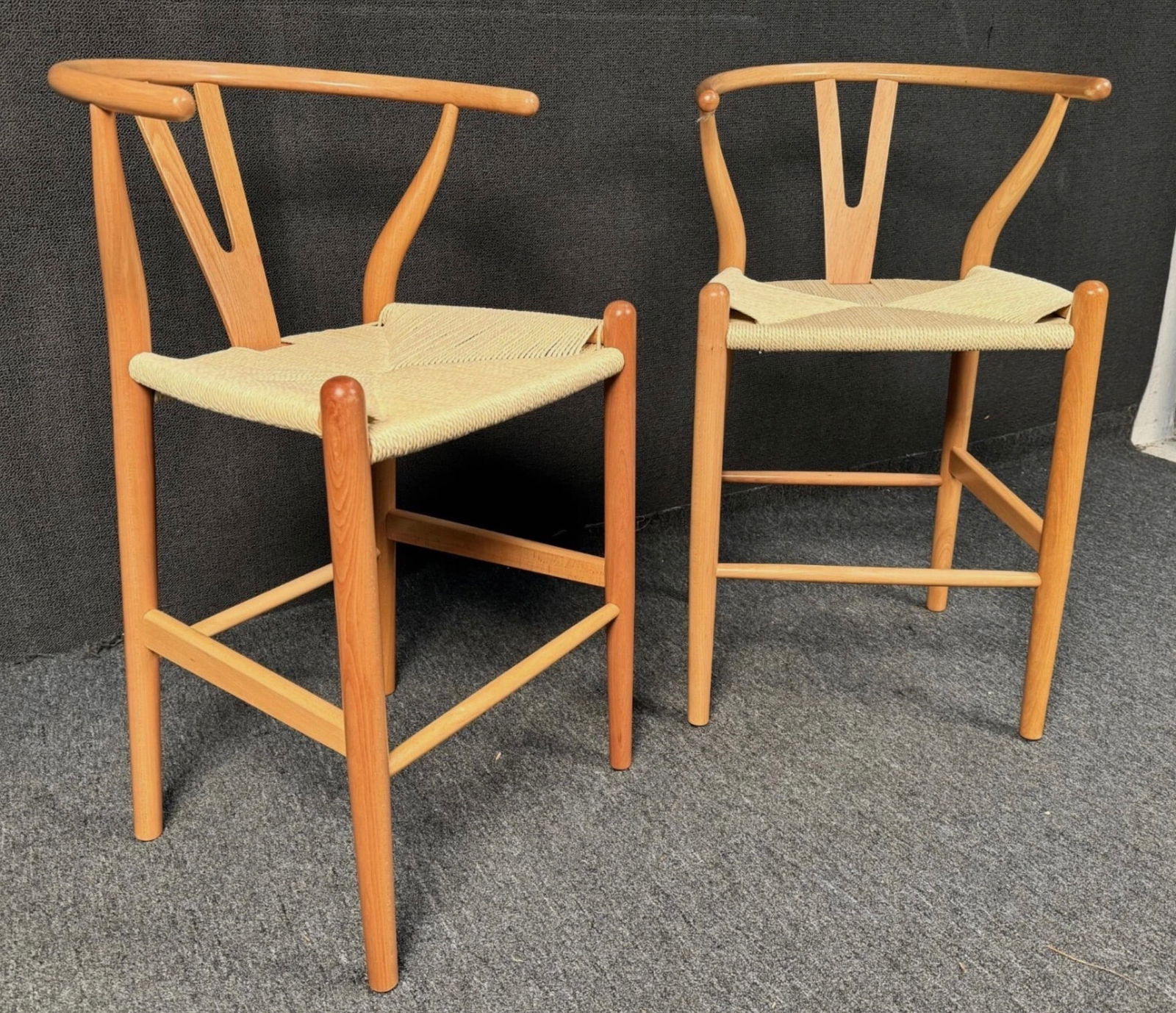 Vintage Style Wishbone Bar Stools - 3