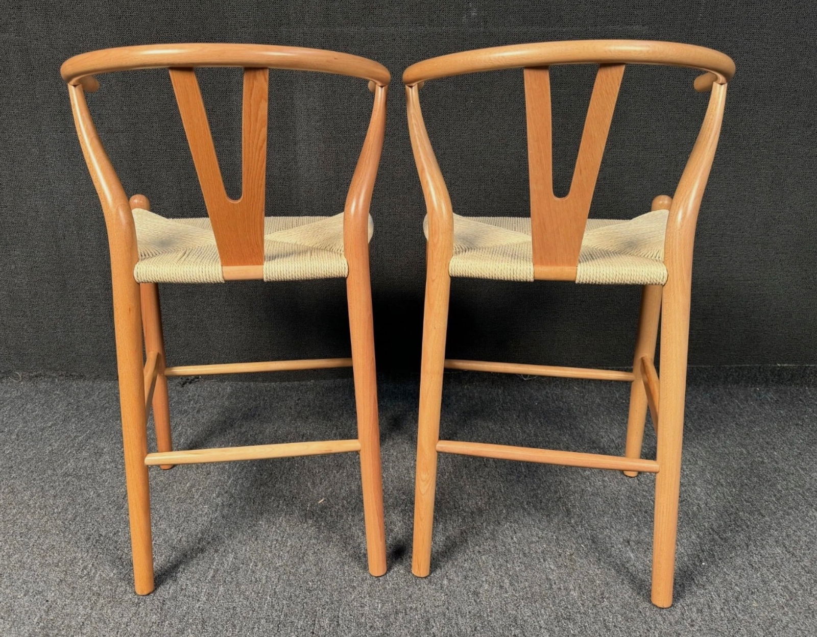 Vintage Style Wishbone Bar Stools - 7
