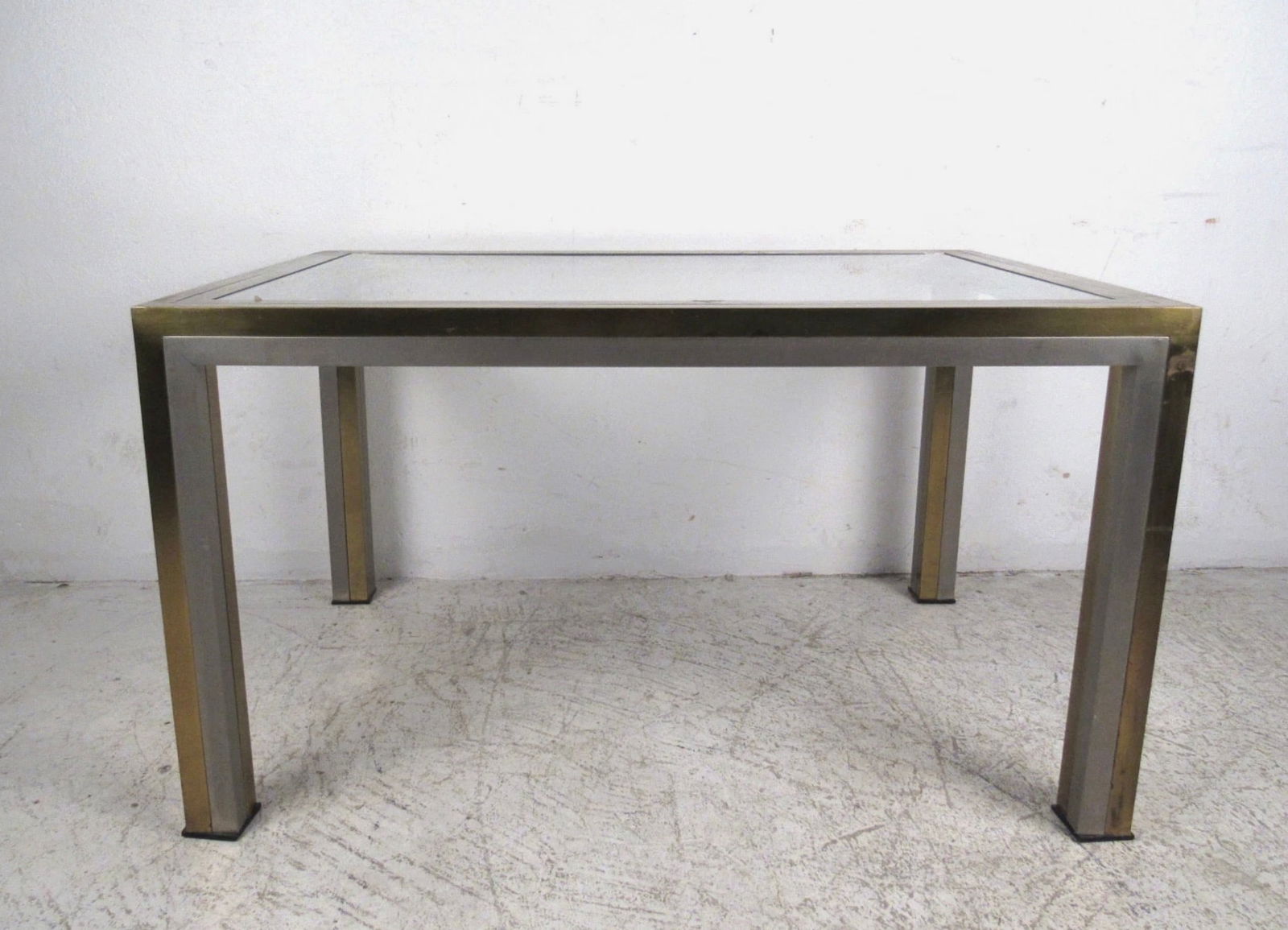 Mid-Century Modern Chrome and Brass Finish Coffee Table (1 of 9)