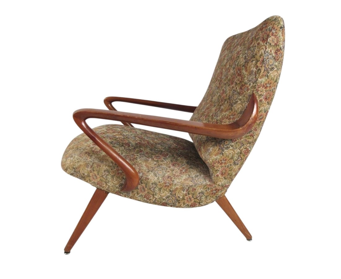 Mid-Century Italian Sculpted Arm Lounge Chair in the Style of Paolo Buffa (1 of 11)