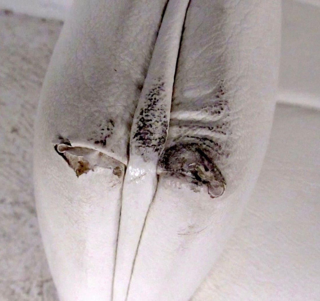 Fully Tufted White Three Seat Sofa - 5