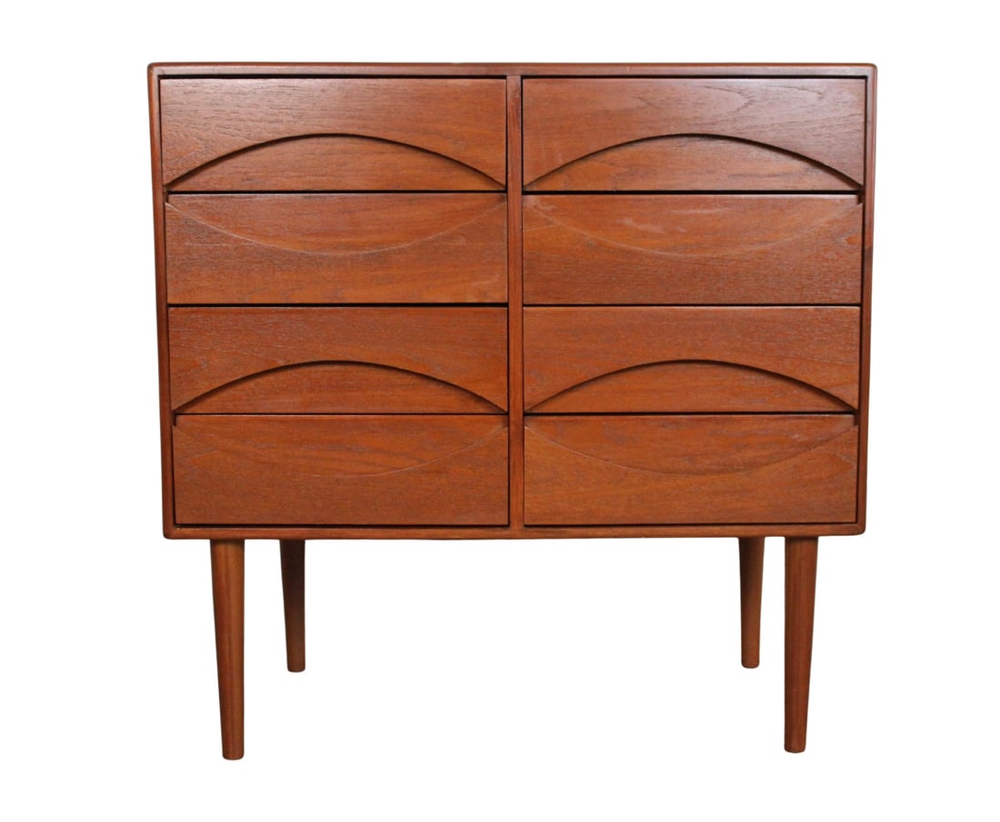 Teak Petite Dresser w/ Elliptical Inset Handles (1 of 14)