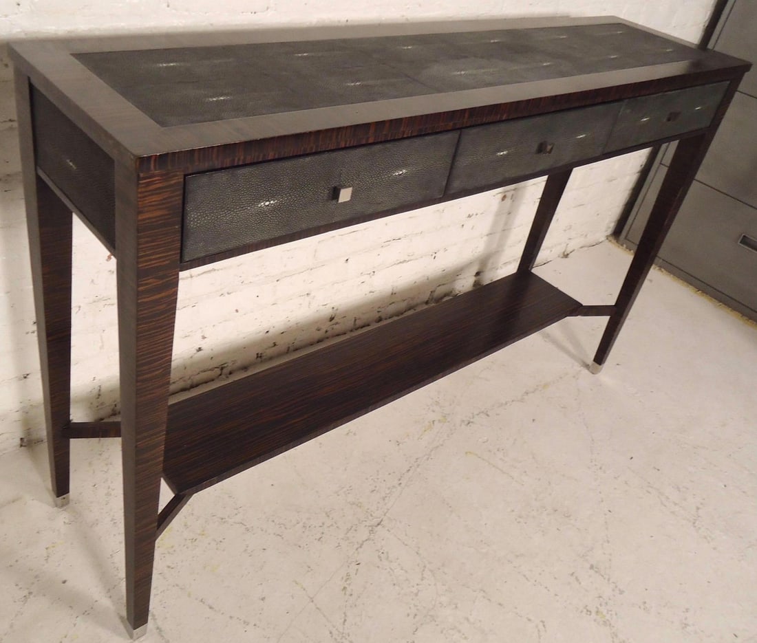 Deco Style Console Table by Jonathan Charles w/ Shagreen - 2