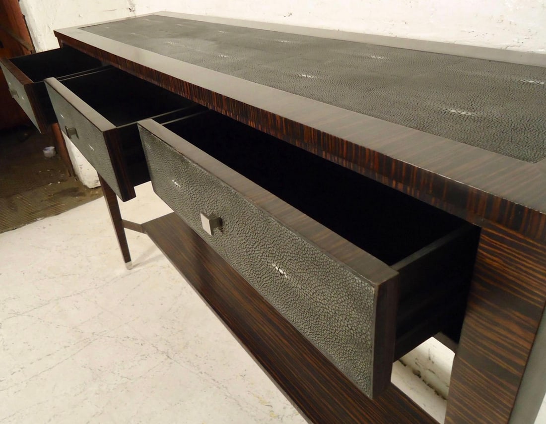 Deco Style Console Table by Jonathan Charles w/ Shagreen - 3