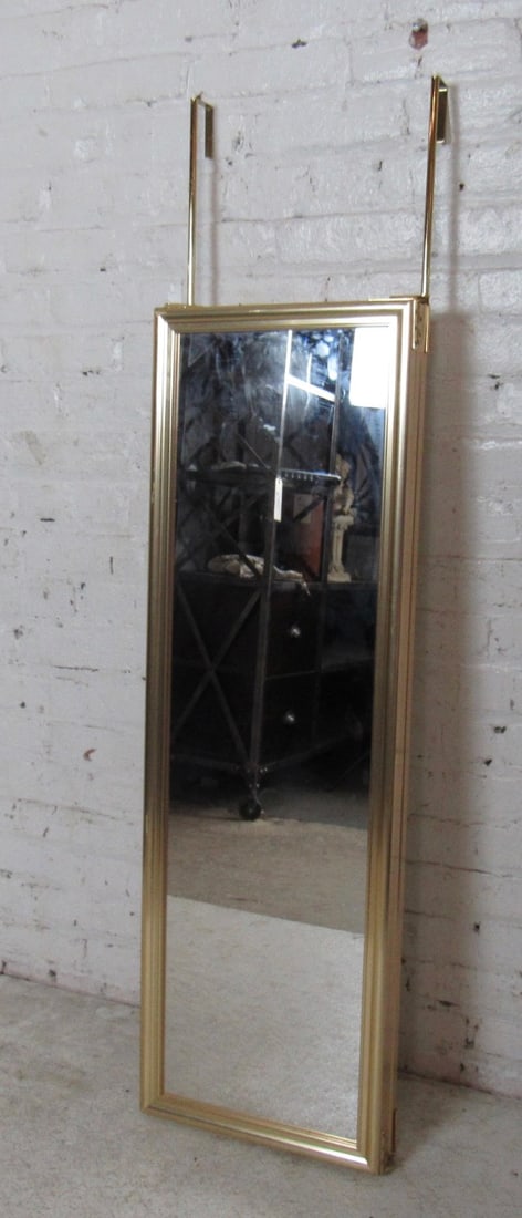 Three-Panel Double Sided Mirror with Brass Frame - 5