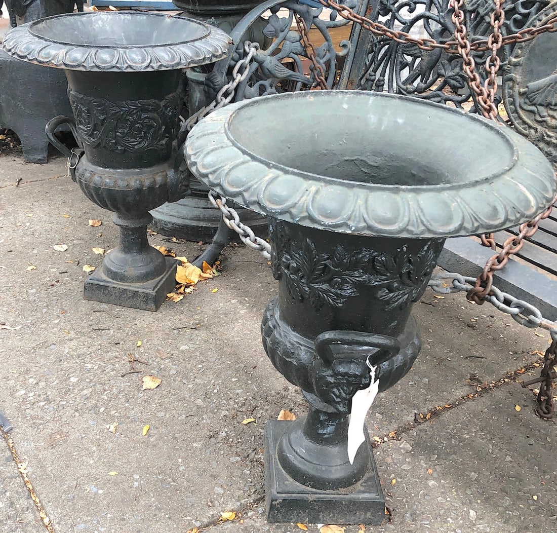 Cast Iron Garden Urns - 2