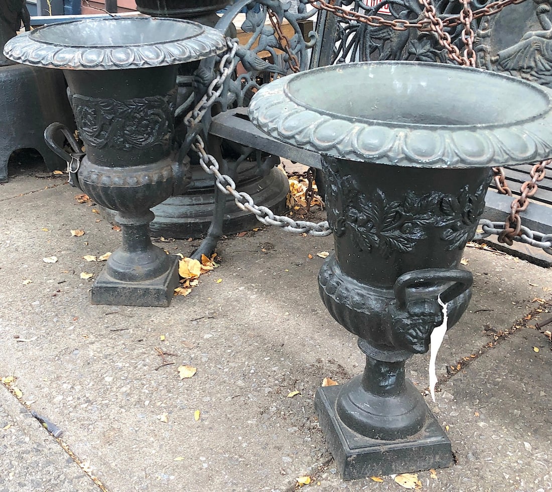 Cast Iron Garden Urns - 3