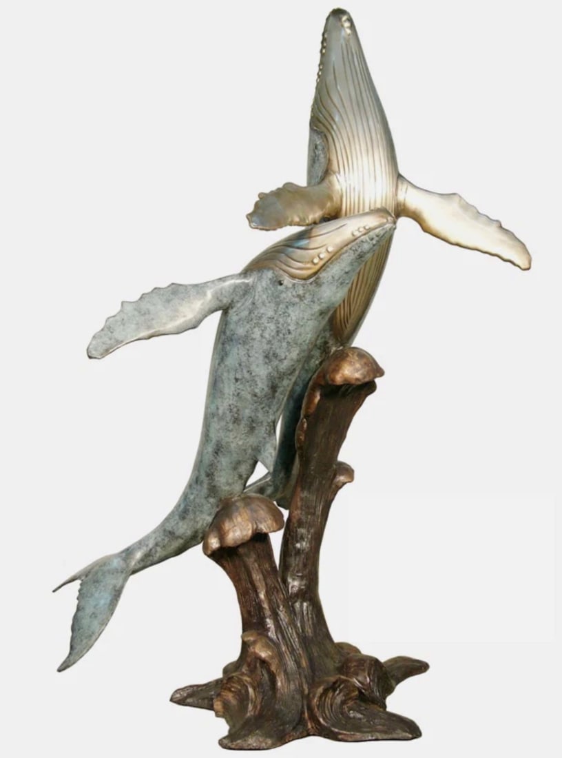 Bronze Garden Fountain - Whales (1 of 8)