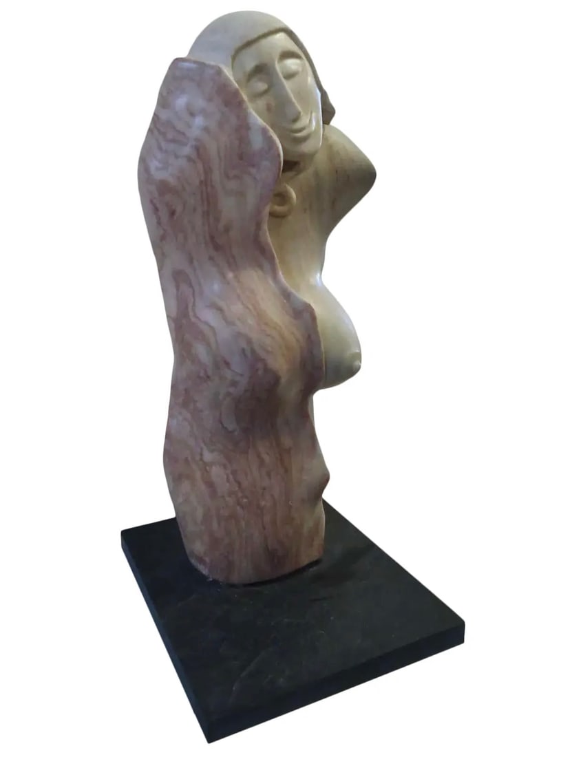Signedd Female Marble Sculpture (1 of 8)