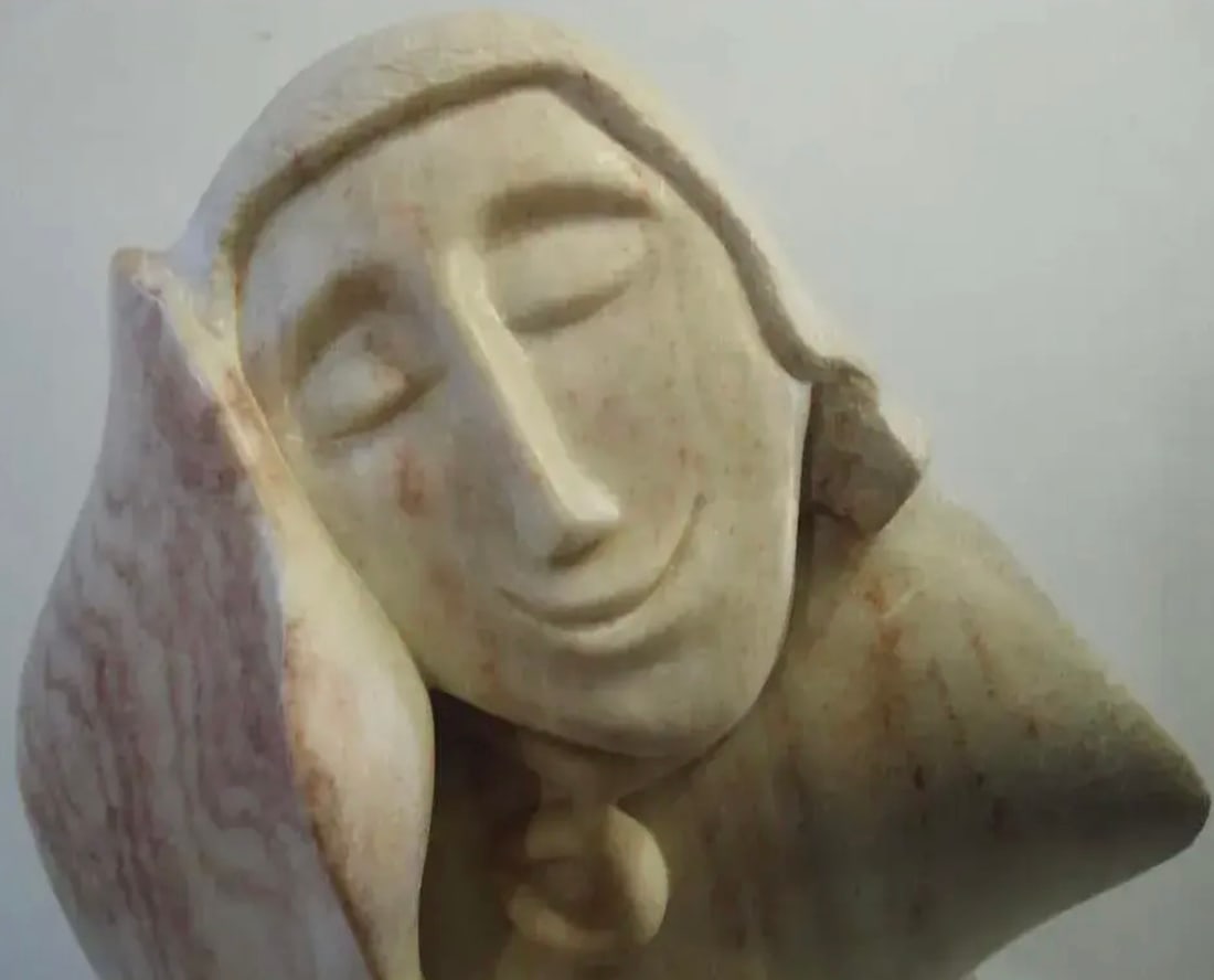 Signedd Female Marble Sculpture - 3