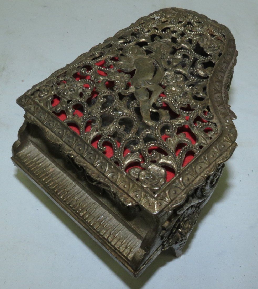Piano Shaped, Cylinder Music Box H-1.5"Long, 4.5": Est. Shipping = $ 10 to USA