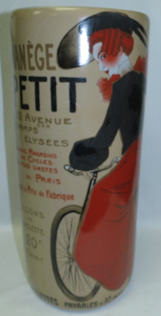 French Themed Umbrella Stand , porcelain H- 18": Est. Shipping = $ 50 to USA