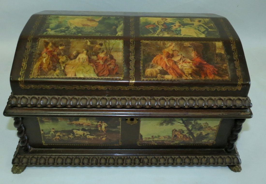 Music Box, "Love Story", and "Walking in the Rain": and Jewelry Box, Beautifully adorned with Romantic Scenes Est. Shipping = $ 25 to USA