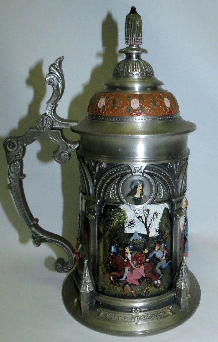 Beer Stein - Albrecht Durer - Enamel H: 8": Est Shipping $ 28 to USA