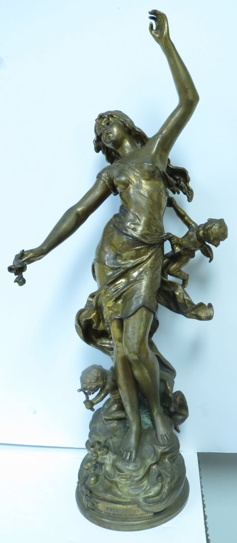 L. Moreau Authentic Bronze Nuit D'Ete H: 21": Est Shipping to USA= $120