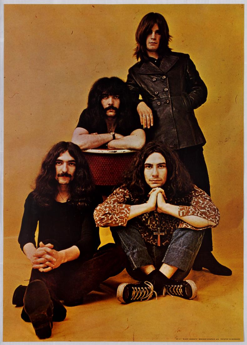 Advertising Poster Black Sabbath: Advertising Poster - Black Sabbath. Black Sabbath were an English rock band, formed in Birmingham in 1968, by guitarist and main songwriter Tony Iommi, bassist and main lyricist Geezer Butler, singer
