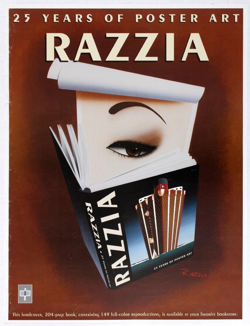 Advertising Poster 25 Years of Poster Art Razzia: Advertising Poster - 25 Years of Poster Art - Razzia. Gérard Courbouleix–Dénériaz, also known as Razzia, is a French graphic artist born in Montparnasse in 1950. Razzia is one of the last poster