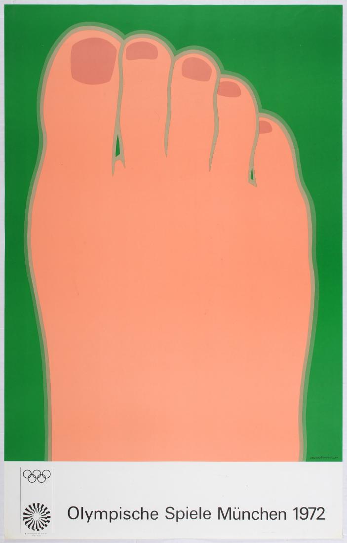 Sport Poster 1972 Munich Olympic Games Tom Wesselmann: Sport Poster - 1972 Munich Olympic Games - Tom Wesselmann Poster Country: Germany. Year: 1971. Artist: Tom Wesselmann. Size (cm): 101x64. Edition Olympia 1972. GmbH 1971. Excellent condition, small ta