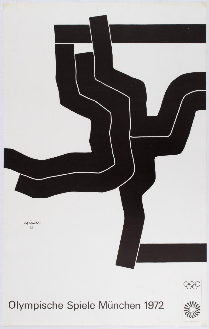 Sport Poster 1972 Munich Olympic Games Eduardo Chillida: Sport Poster - 1972 Munich Olympic Games - Eduardo Chillida Poster Country: Germany. Year: 1970. Artist: Eduardo Chillida. Size (cm): 101x64. Edition Olympia 1972. GmbH 1970. Very good condition, fain