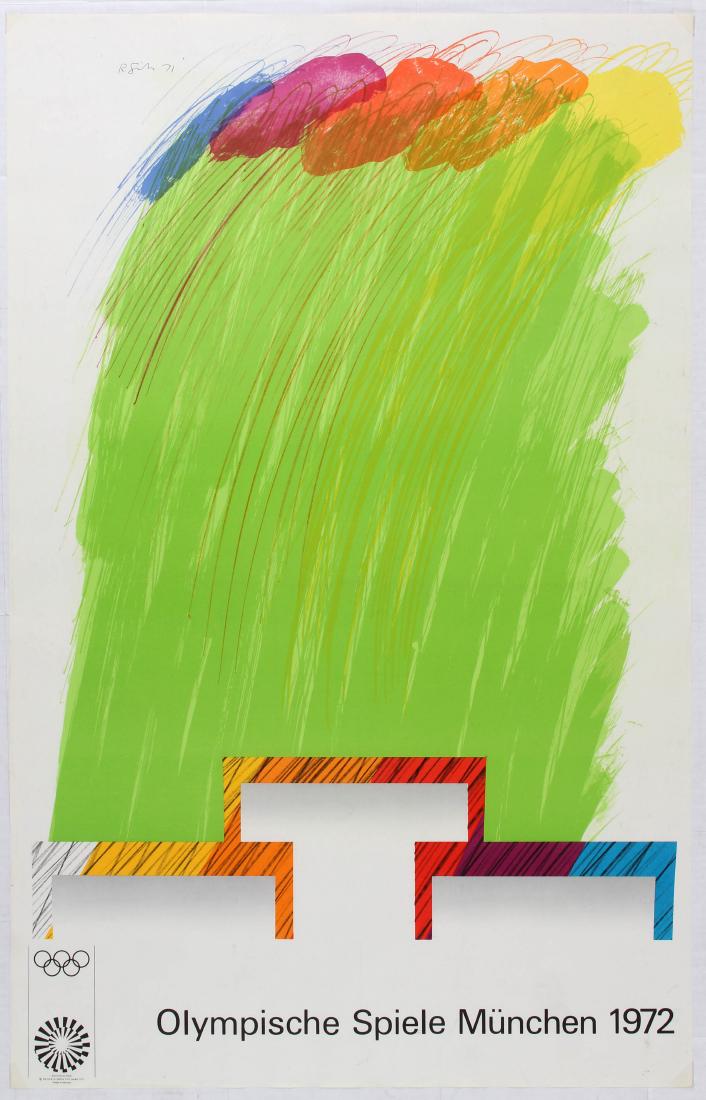 Sport Poster 1972 Munich Olympic Games Richard Smith: Sport Poster - 1972 Munich Olympic Games - Richard Smith Poster Country: Germany. Year: 1972. Artist: Richard Smith. Size (cm): 101x64. Edition Olympia 1972. GmbH 1972. Very good condition, faint stai