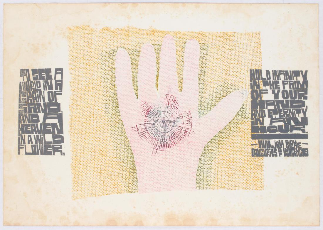 Artist Poster Paul Peter Piech William Blake: Advertising Poster - William Blake Quote Poster - To see a world in a grain of sand. Paul Peter Piech (1920 - 1996) was born in Brooklyn, New York, USA, the son of Ukrainian parents. He studied at the