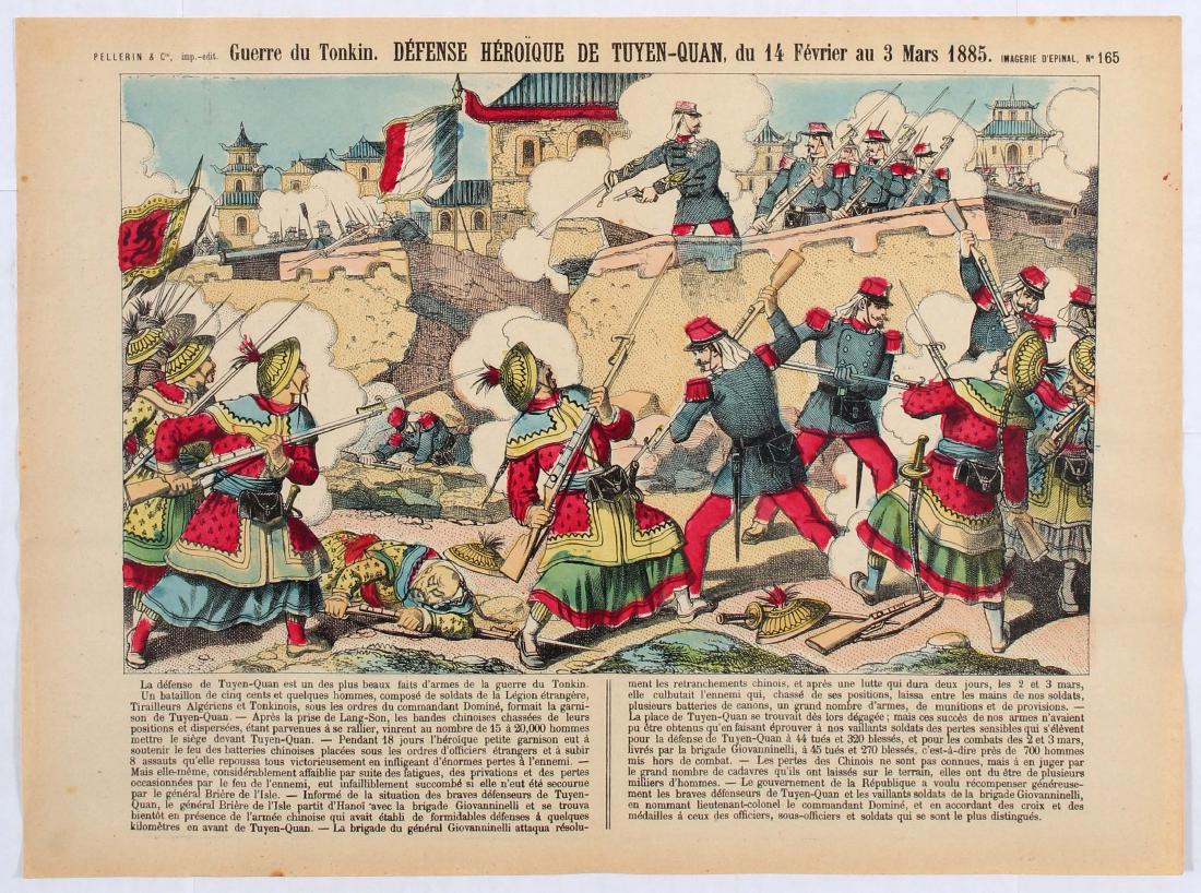 Poster War of Tonkin Heroic Defence of Tuyen Quan: Advertising Poster - Epinal Print - War of Tonkin - Heroic Defence of Tuyen-Quan, 14 February to 3 March 1885. The Siege of Tuyen Quang was an important confrontation between the French and the Chines
