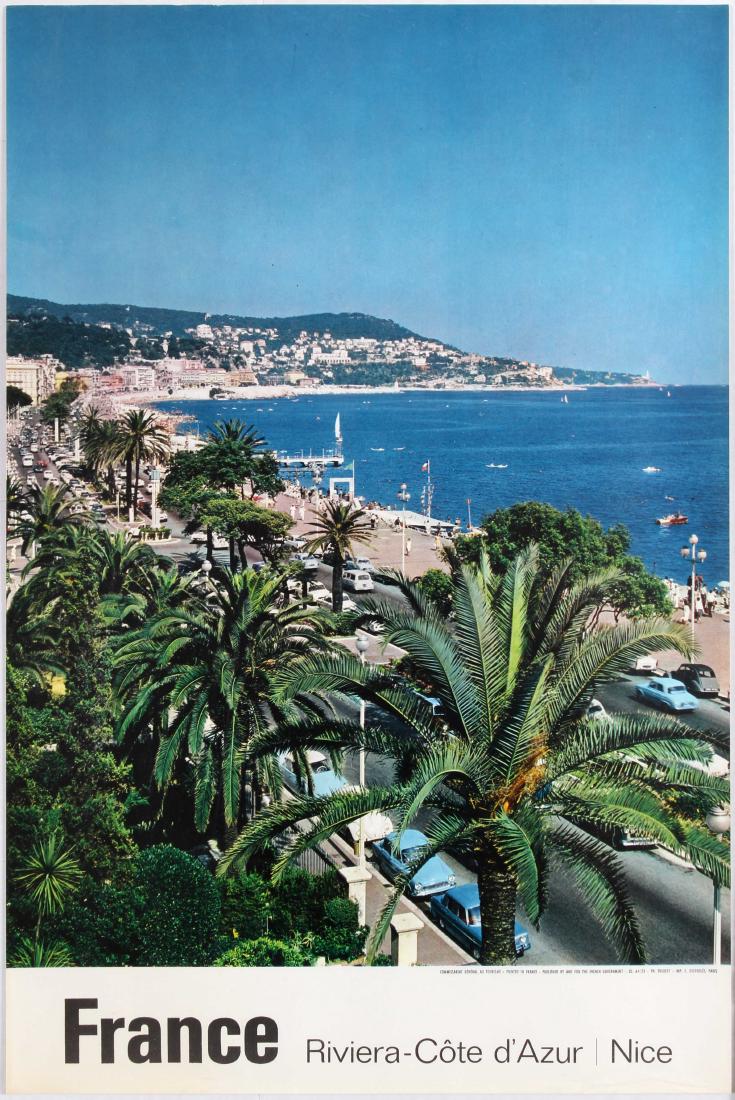 Travel poster France Riviera Cote d'Azur Nice Trubert: Travel poster France Riviera - Cote d'Azur Nice. Illustration features a great panoramic view of French riviera coastline, Cote d'Azur. Photo was taken by Trubert. Great condition. Country: France. Ye