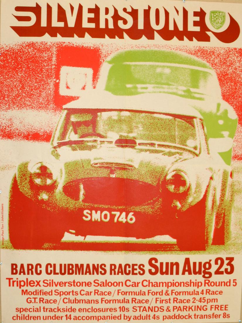 Sport Poster Silverstone BARC Clubmans Championship: Sport Posters Silverstone BARC Clubmans Championship. Original vintage sport poster for Silverstone BARC Clubmans Championship Final on Saturday 17 October. Very good condition.. Country: UK. Year: 19