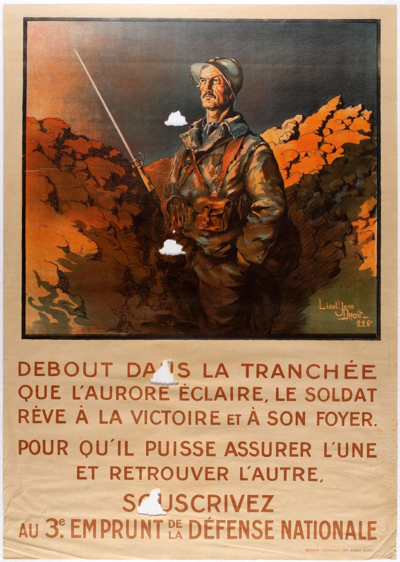 Lot of 10 War Propaganda WWI Posters France: Lot of 10 original vitage First World War propaganda posters issued in France. (1.) Original vintage propaganda poster National Military Tuberculosis Day (JournÃ©e Nationale des Tuberculeux anciens