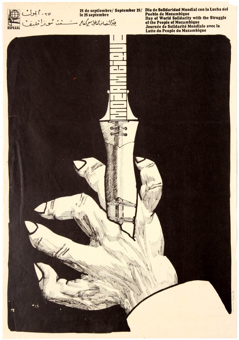 OSPAAAL Political Poster Mozambique Africa Solidarity Struggle 1966 Original ART