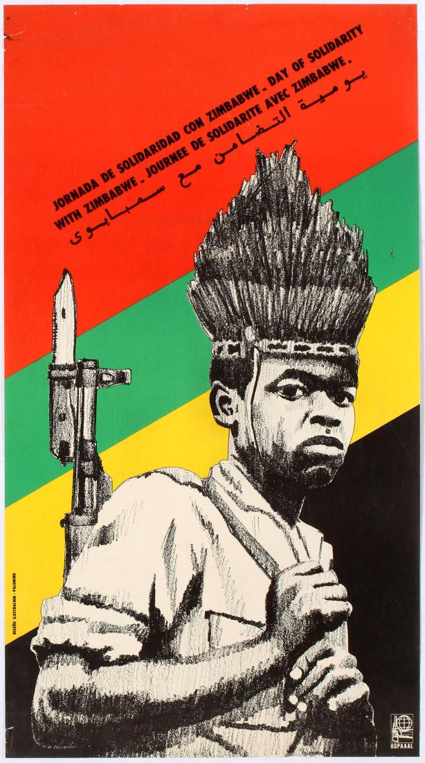 Cuba Propaganda Poster OSPAAAL Zimbabwe Palomino: Original vintage Cuban propaganda poster Day of Solidarity with Zimbabwe published by the Organisation of Solidarity with the People of Asia Africa and Latin America (OSPAAAL), an organisation founded