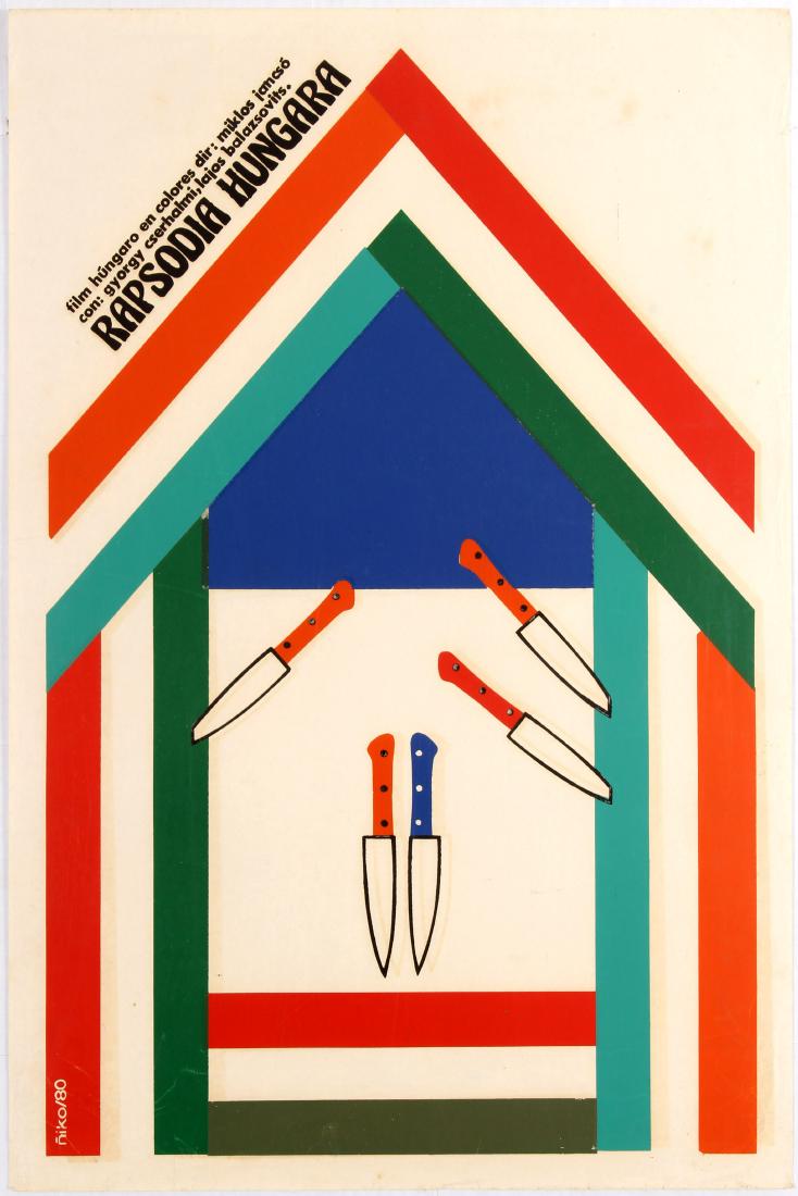 Cuba Movie Poster Hungarian Rhapsody Niko 1967: Original vintage movie poster for Cuban release of Hungarian historical drama Hungarian Rhapsody (Rapsodia Hungara) directed by Miklos Jancso starring Gyorgy Cserhalmi, Lajos Balazsovits and Gabor Kon