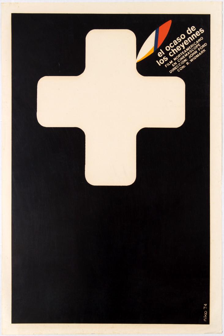 Cuba Movie Poster Cheyenne Autumn Niko 1974: Original vintage movie poster for El Ocaso De Los Cheyennes - Cuban release of US epic Cheyenne Autumn Western directed by John Ford starring Richard Widmark, Carroll Baker, James Stewart and Edward G