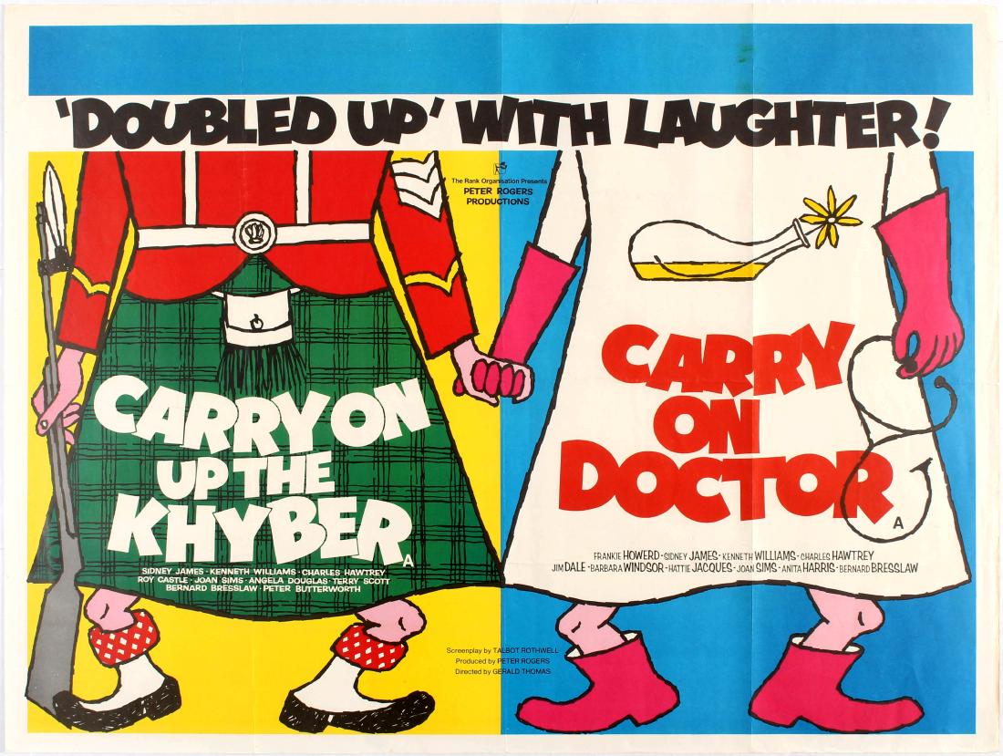 Movie Poster Carry On Doctor Gerald Thomas UK: Original vintage movie poster for UK comedy Carry on Doctor directed by Gerald Thomas starring Frankie Howard, Sidney James and Charles Hawtrey. The popular Dr Kilmore is sacked after being discovered