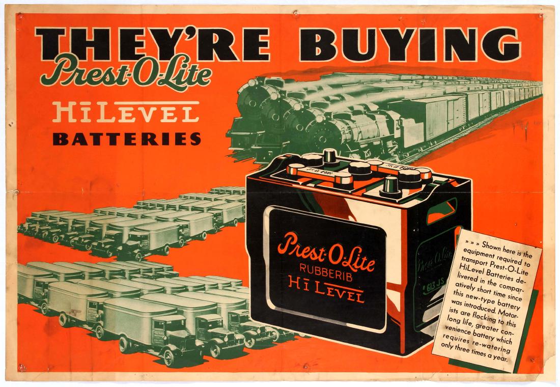 Advertising Poster Prestolite Car Batteries Art Deco Apr 14, 2018