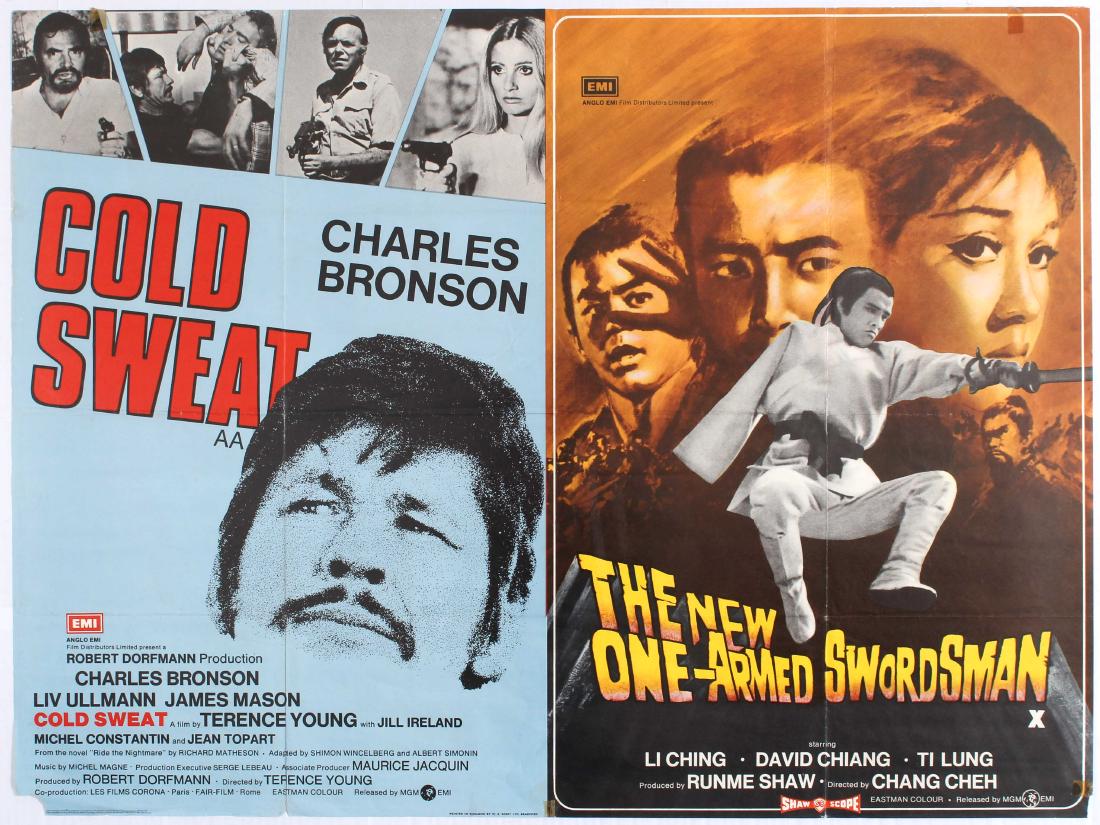 Original Movie Poster Cold Sweat The One Armed: Original UK film poster for a double bill of Cold Sweat and The One Armed Swordsman. Cold SweatÂ is a 1970Â French/Â ItalianÂ international co-productionÂ starringÂ Charles BronsonÂ and 