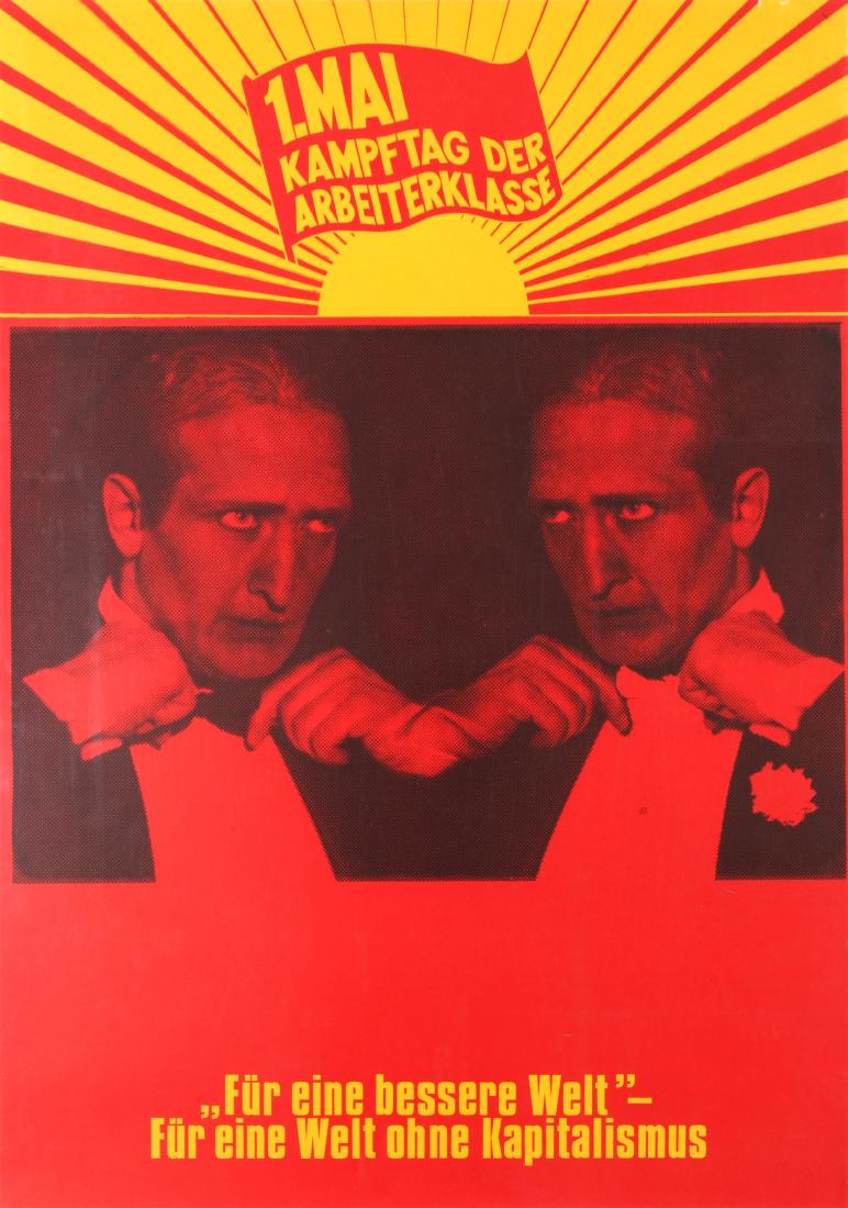 Original Propaganda Poster Labour Day 1 May For A: Original vintage German propaganda poster: 1 May Labour Day (International Workers' Day / May Day) For A Better World For A World Without Capitalism / 1. Mai Kampftag der Arbeiterklasse Fur eine besse