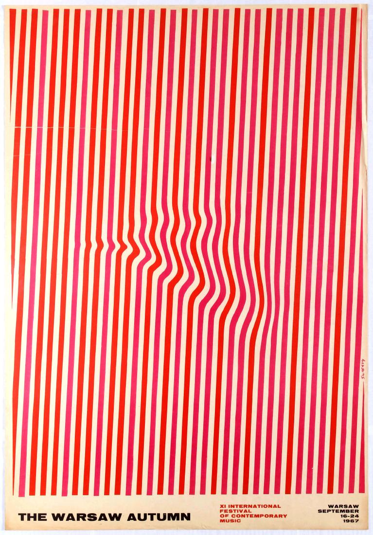 Advertising Poster Warsaw International Festival: Polish Advertising Original Vintage Poster â€“ The Warsaw Autumn â€“ XI International Festival of Contemporary Music. The first International Festival of Contemporary Music in Warsaw, referr