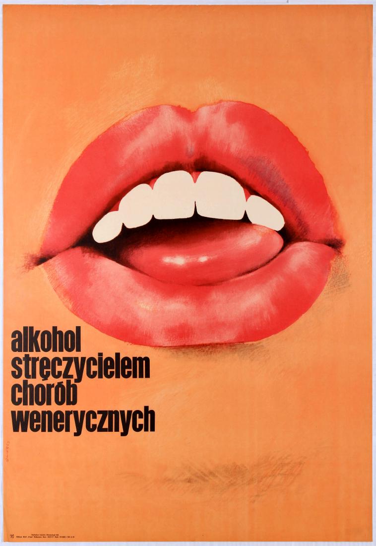propaganda poster alcohol venereal diseases lips lip diseases