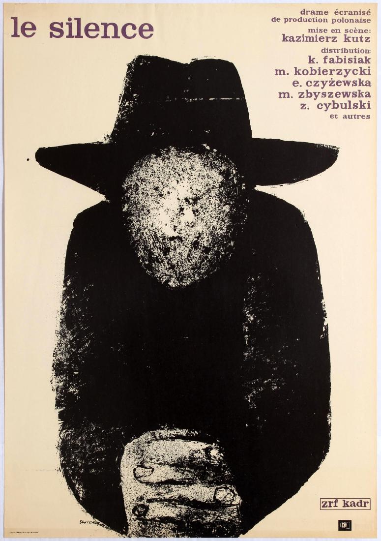 Movie Poster Le Silence Waldemar Swierzy: Movie Original Vintage Poster for the Polish film Le Silence (Milczenie) â€“ Waldemar Swierzy â€“ Original Vintage Poster in French Directed by Kazimierz Kutz Starring : Kazimierz Fabisiak,