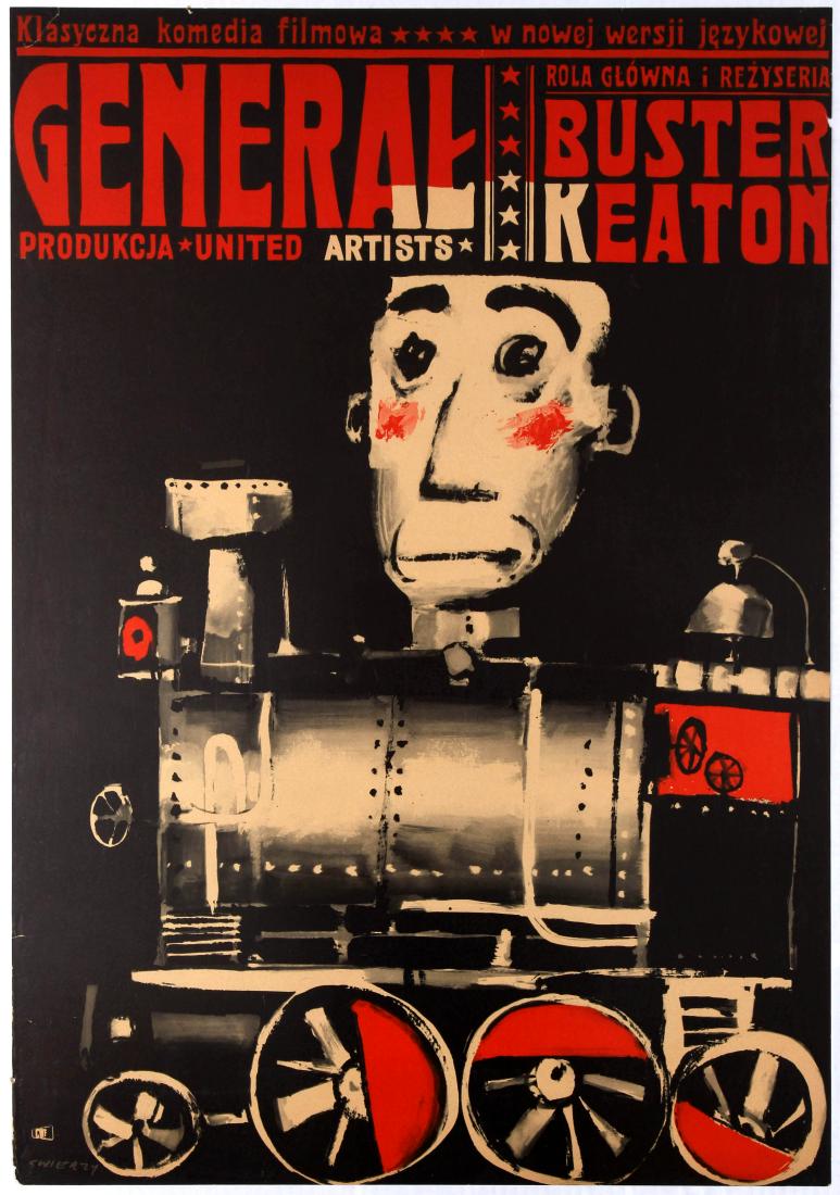 Movie Poster USA Silent The General Buster Keaton: Polish Movie Original Vintage Poster for the 1926 US Silent film The General (General) - Waldemar Swierzy Directed by Clyde Bruckman - Starring: Buster Keaton, Marion Mack, Charles Smith - Country: Po