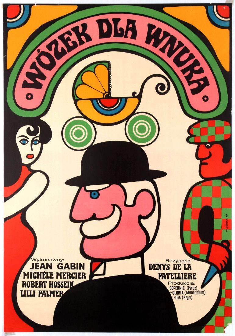 Movie Poster France Le tonnerre de Dieu Wiktor Gorka: Polish Movie Original Vintage Poster for the 1965 French film God's Thunder (Le tonnerre de Dieu / WÃ³zek dla wnuka) â€“ Wiktor Gorka Directed by Denys de La PatelliÃ¨re - Starring: Jean Gabi