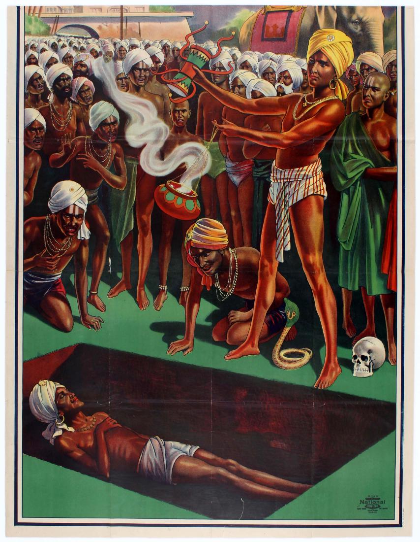 Advertising Poster Magic KarMi Buried Alive Joseph: Bottom part of the Advertising Original Vintage Poster â€“ Kar-Mi was buried Alive for 32 Days. KAR-MI was the stage name of performer Joseph Hallworth (1872â€“1956), an itinerant entertaine