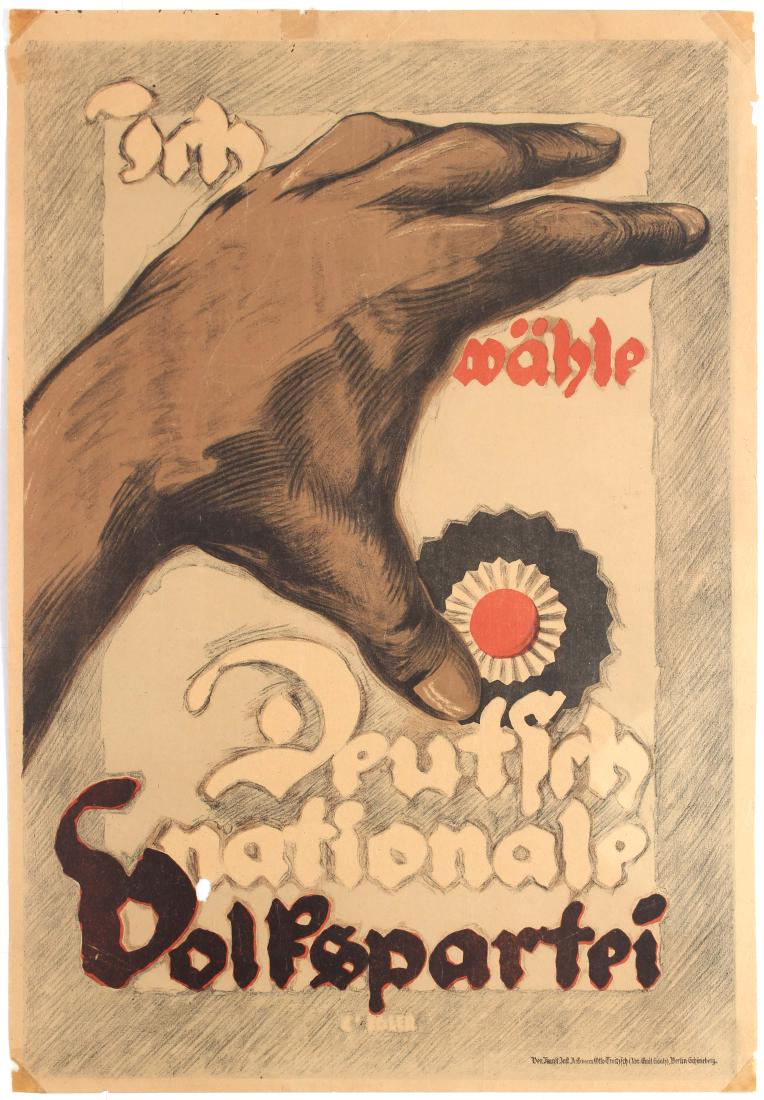Propaganda Poster German National People Party: Propaganda poster - I choose the German National People Party (Ich wahle Deutsch Nationale Volkspartei). The German National People's Party (German: Deutschnationale Volkspartei, DNVP) was a national-