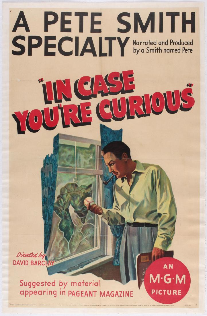 Movie Poster In Case youre Curious Baseball USA: Original vintage movie poster for a short comedy film In Case You're Curious. Director: Dave O'Brien (as David Barclay) Stars: Pete Smith, Dave O'Brien, Dorothy Short. Producer: Pete Smith. Covers var