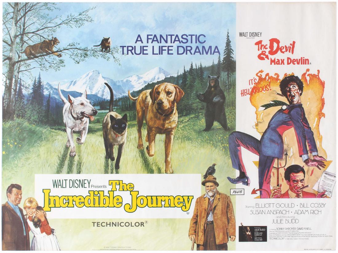 Film Poster The Incredible Journey The Devil and Max: Original vintage film poster for The Incredible Journey and The Devil and Max Devlin - The Incredible Journey is a 1963 live-actionÂ Walt DisneyÂ film based on the novelÂ The Incredible Journey�