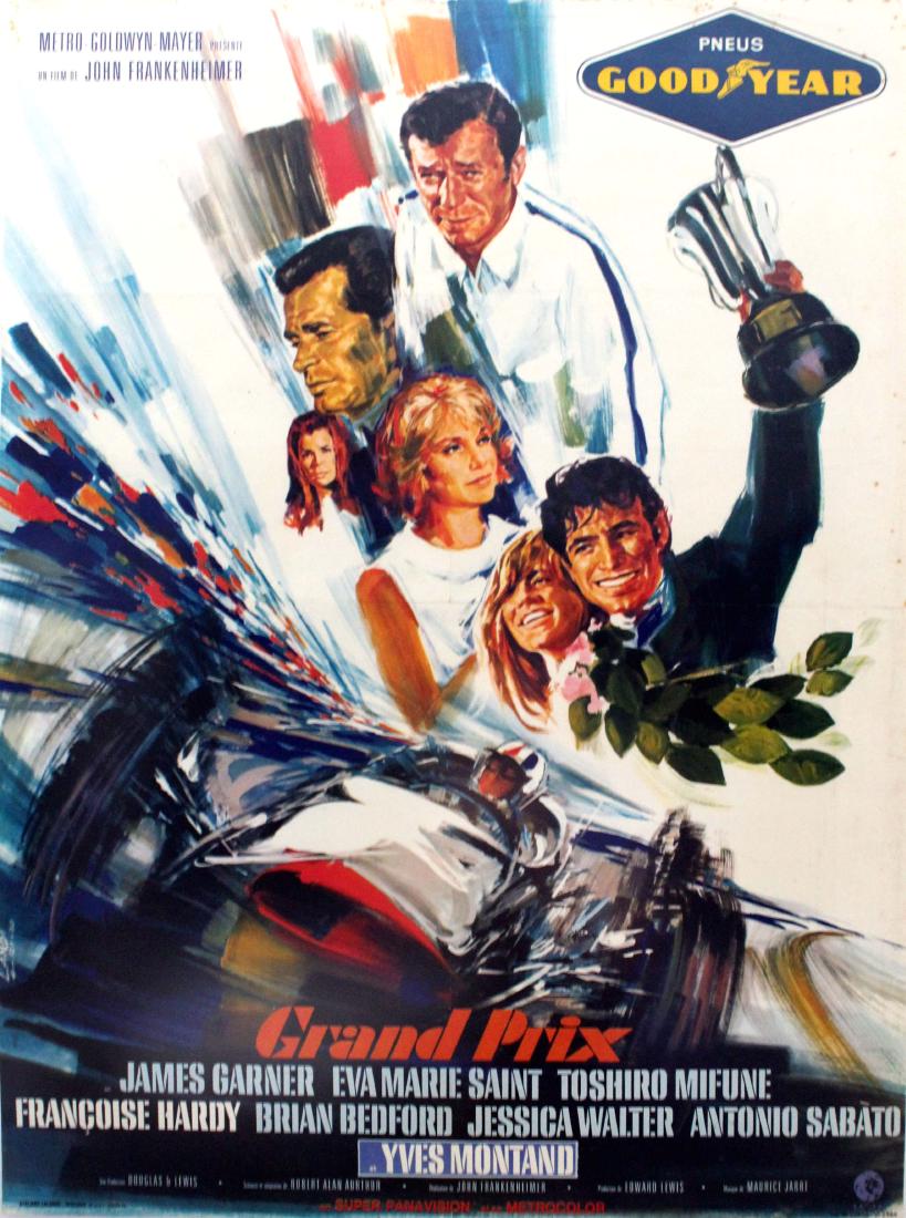 Sport Poster Grand Prix Formula 1 Car Racing: Original vintage Formula One movie poster for the 1966 film Grand Prix starring James Garner (as Pete Aron), Eva Marie Saint, Yves Montand (as Jean-Pierre Sarti), Toshiro Mifune, Brian Bedford (as Sco