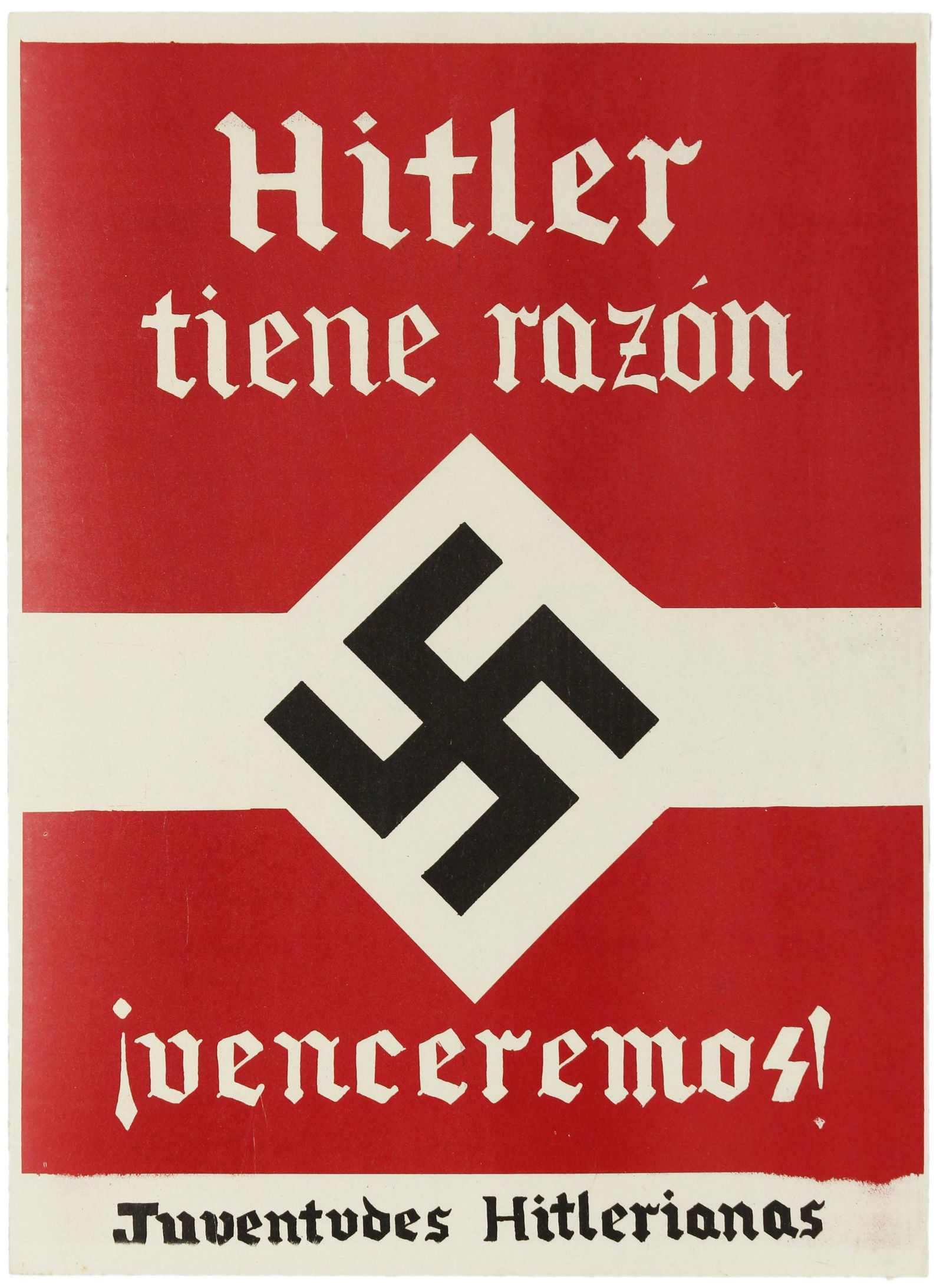 Propaganda Poster Hitler Was Right Spain Neo Nazi Youth (1 of 1)