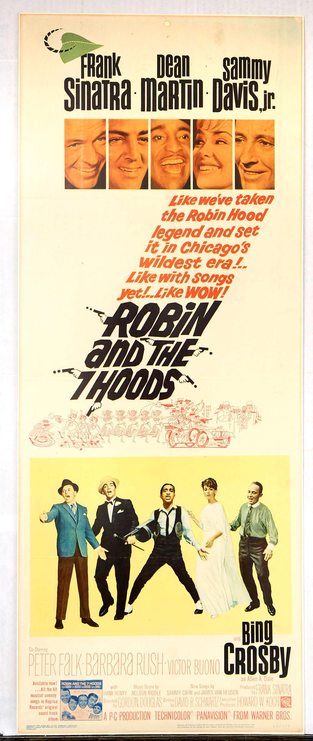 Movie Poster Robin and the 7 Hoods: Original vintage movie poster for Robin and the 7 Hoods - a 1964 American musical film directed by Gordon Douglas and starring Frank Sinatra, Dean Martin, Sammy Davis Jr., Bing Crosby, Peter Falk and