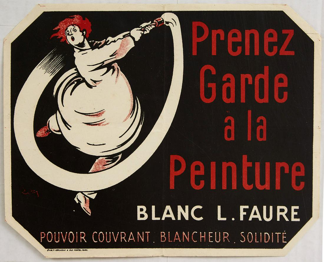 Original Advertising Poster Blanc L Faure Fresh Paint: Original vintage advertising poster - Prenez Garde a la Peinture Blanc L. Faure pouvoir couvrant blancheur solidite Take Care Painting coverage whiteness solidity - featuring a great design depicting 